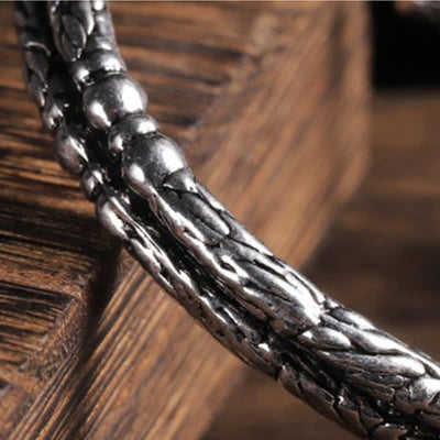 Buddha Stones Flower Dragon Pattern Engraved Balance Cuff Bracelet Bangle Bracelet Bangle BS 5