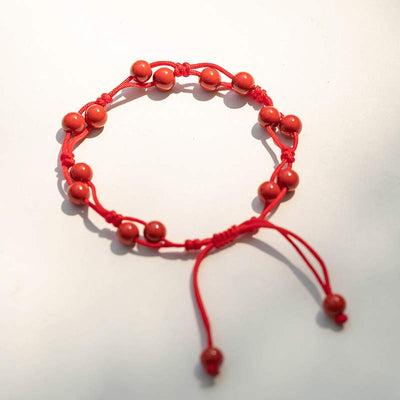 Bracelet calme Foviel en agate rouge, agate mousse et cinabre