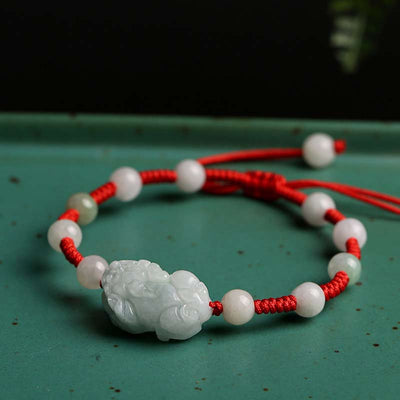 Bracelet porte-bonheur Pixiu en jade naturel Foviel