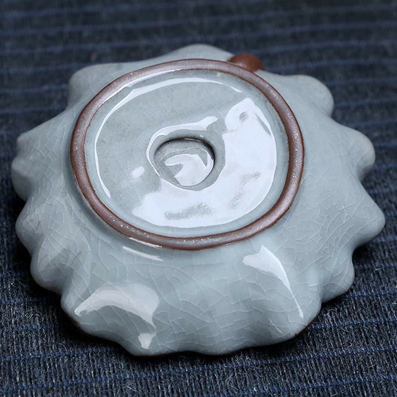 Buddha Stones Lotus Plum Blossom Square Ceramic Spiritual Backflow Incense Burner Incense Burner BS 5