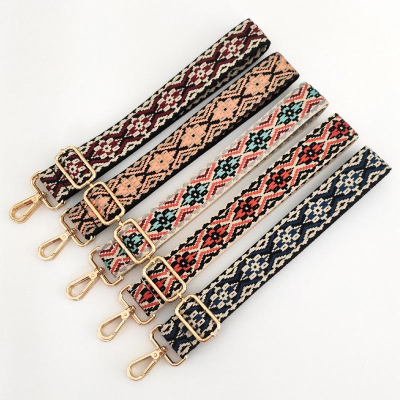 Buddha Stones Multicolor Embroidered Shoulder Bag Straps Bag Straps BS 3
