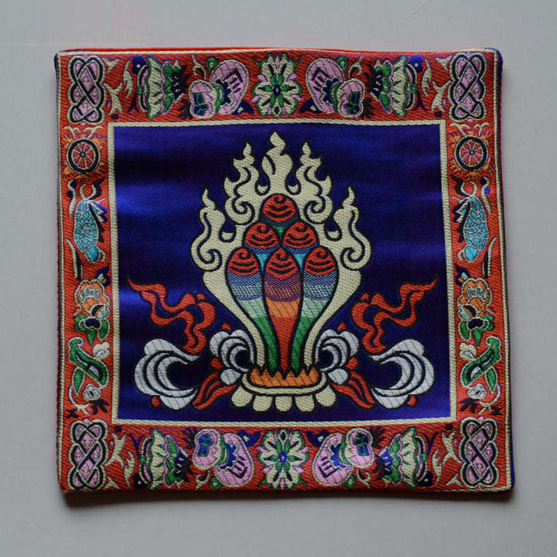 Buddha Stones Prayer Altar Mat Healing Meditation Vajra Auspicious Symbols Prayer Altar BS The Chintamani Jewel Blue