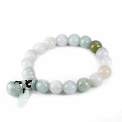 Buddha Stones Natural Jade Pi Xiu Gourd Apple Success Bracelet - image 0