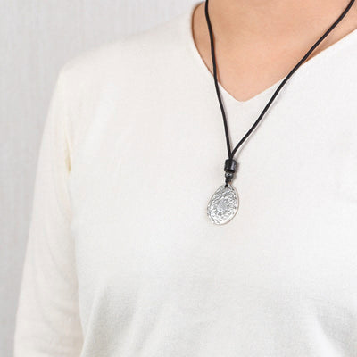 Buddha Stones Vintage 999 Sterling Silver Yin Yang Bagua Water Drop Design Balance Harmony Necklace Pendant Necklaces & Pendants BS 9