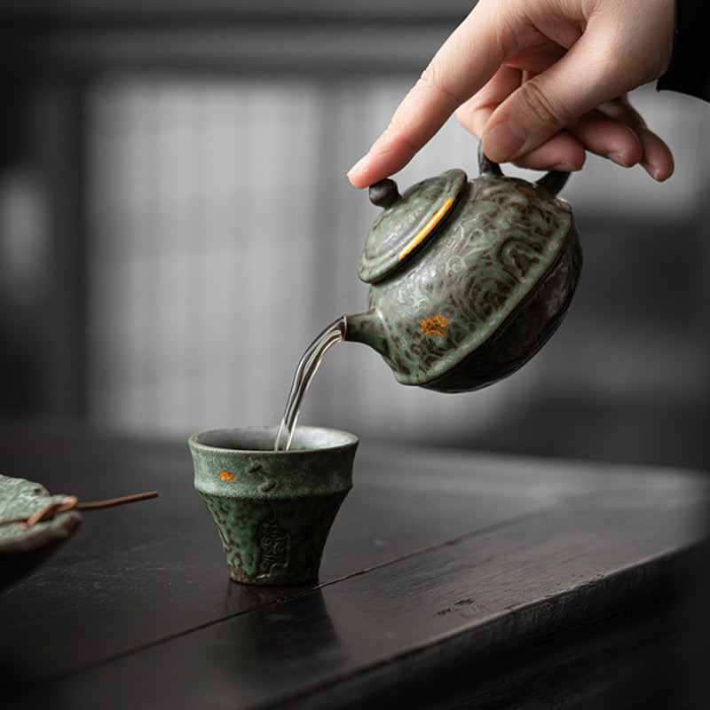 Buddha Stones Small Vintage Style Ceramic Teacup Kung Fu Tea Cup 50ml Cup BS 6