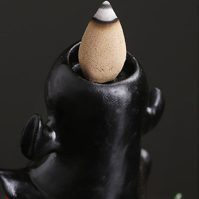 Buddha Stones Halloween Pumpkins Ghost Resin Backflow Smoke Fountain Incense Burner Decoration Incense Burner BS 3