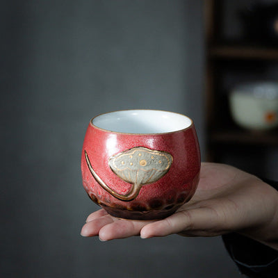 Buddha Stones Lotus Pod Engraved Teacup Kung Fu Tea Cup Cup BS 10