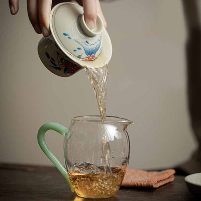 Buddha Stones Koi Fish Arowana Ceramic Gaiwan Sancai Teacup Kung Fu Tea Cup With Lid 130ml Cup BS 10