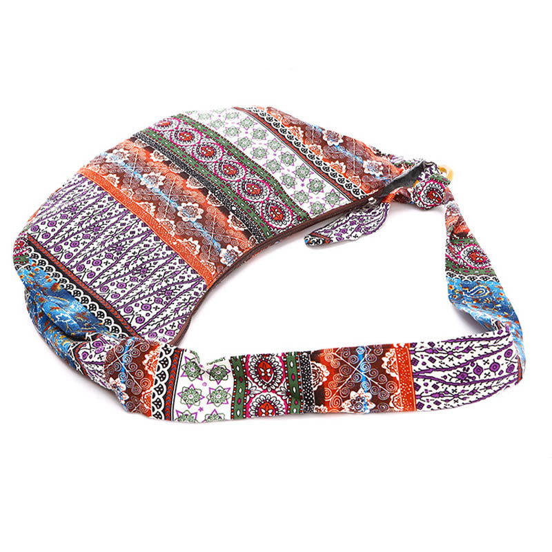 Buddha Stones Cotton Stripes Print Crossbody Bag Shoulder Bag Crossbody Bag&Shoulder Bag BS 2