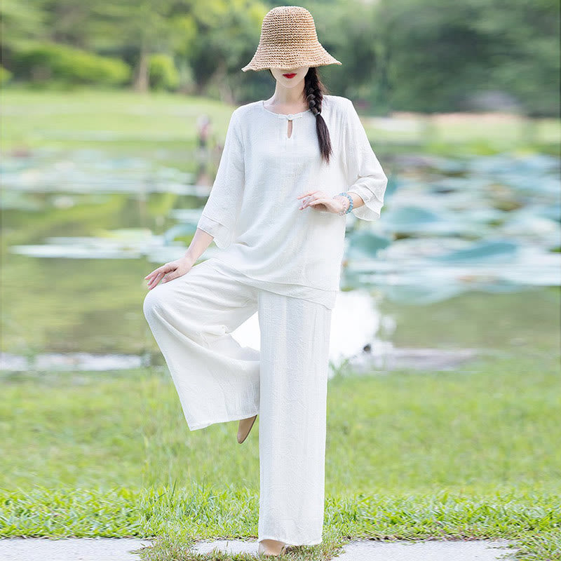 Ensemble de vêtements pour femme pour la pratique matinale : Tai Chi, méditation, prière, zen et spiritualité