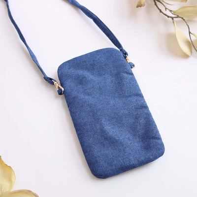 Buddha Stones Small Embroidered Flowers Crossbody Bag Shoulder Bag Cellphone Bag 11*20cm Crossbody Bag BS 5