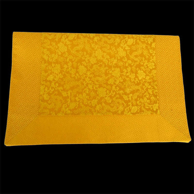 Buddha StonesPrayer Altar Flower Dragon Pattern Tibetan Auspicious Symbols Jacquard Mat Prayer Altar BS 4