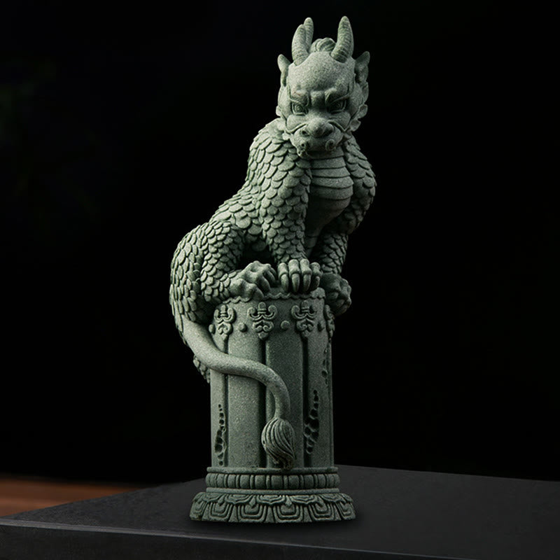 Buddha Stones Feng Shui Standing Sitting Dragon Success Luck Home Decoration Decorations BS 5