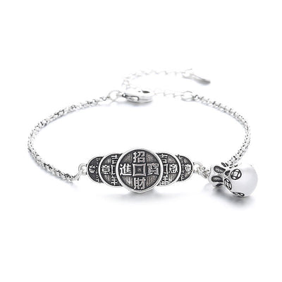 Buddha Stones Copper Coin Money Bag Wealth Bracelet Bracelet BS 5