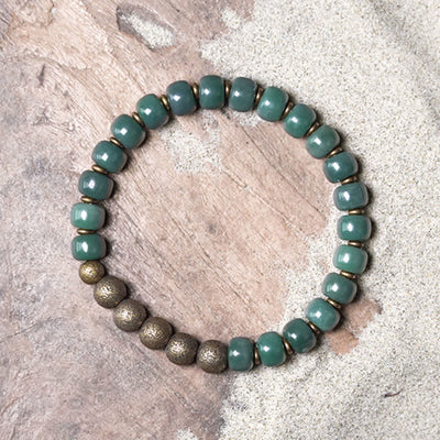 Buddha Stones Tibetan Cyan Bodhi Seed Copper Success Bracelet Bracelet BS 4