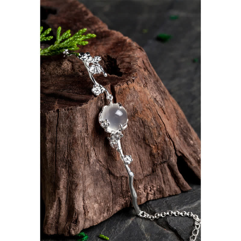 Buddha Stones "Sending Grace and Harmony"Plum Blossom Chalcedony Bracelet Includes Gift Message Card - image 17