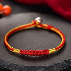 Buddha Stones Tibetan Handmade Braid Luck String Protection Bracelet Bracelet BS Red 19CM