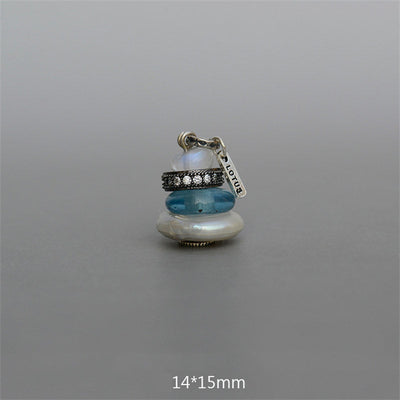 Buddha Stones Zen Cairn Labradorite Various Crystals Calm Pendant Necklace - Moonstone&Teal Glass Bead&Pearl Pendant 14*15mm - image 24