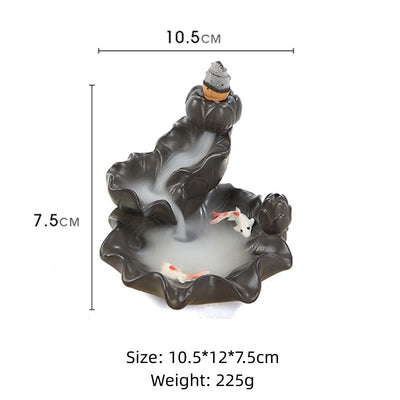 Buddha Stones Koi Fish Lucky Incense Burner Decoration Decoration BS 7