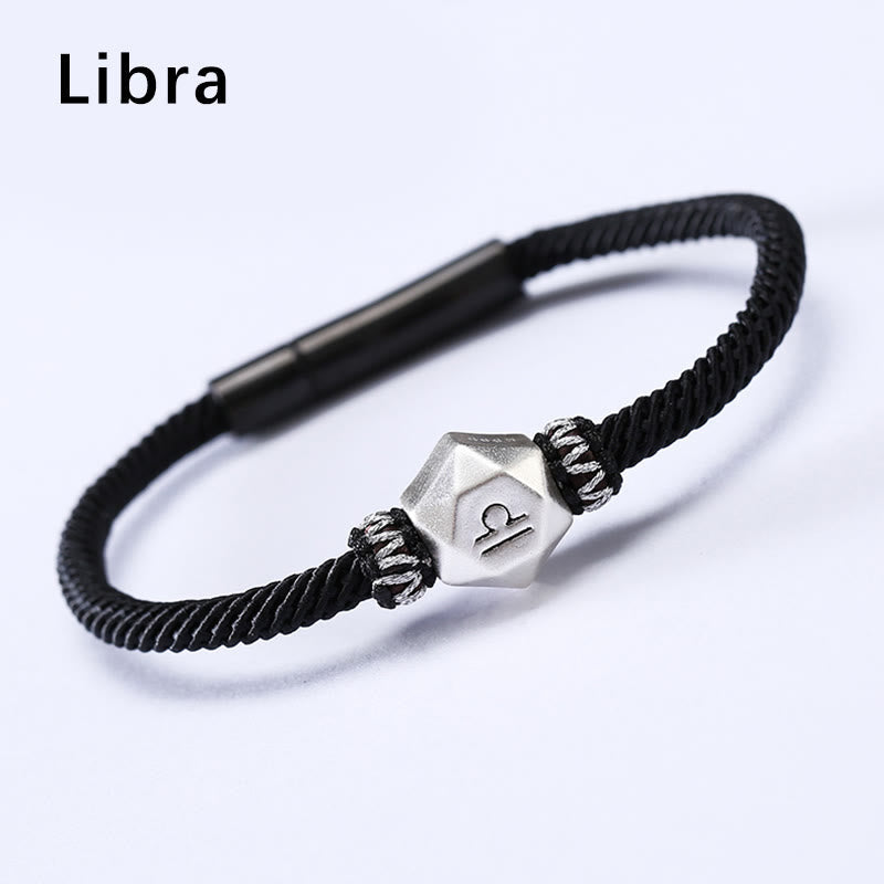 Buddha Stones 999 Sterling Silver 12 Constellations of the Zodiac Protection Handmade String Bracelet - Libra - 19CM - image 14