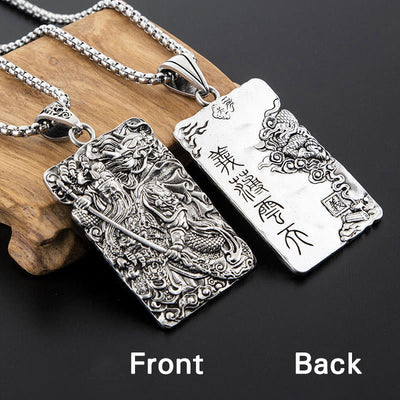 Buddha Stones Guan Gong Dragon Auspicious Clouds Wealth Necklace Pendant Necklaces & Pendants BS 5