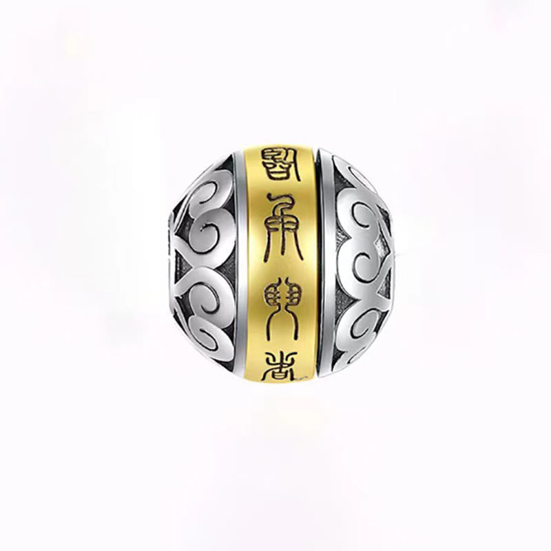 Buddha Stones Taoist Nine-Character Mantra Engraved Amulet Balance Necklace Rotatable Pendant Necklaces & Pendants BS 8