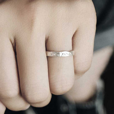 Foviel 925 Sterling Silber Einfaches Design Segen Paar Ring