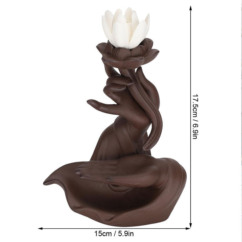 Buddha Stones Lotus Bergamot Healing Incense Burner Incense Burner BS 8
