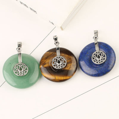 Buddha Stones Various Crystal Amethyst Pink Crystal Lotus Healing Necklace Pendant Necklaces & Pendants BS 2