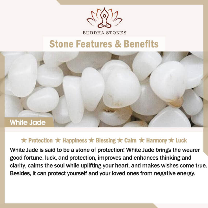 Buddha Stones 925 Silver Plated Copper White Jade Plum Flower Leaf Luck Ring Rings BS 13