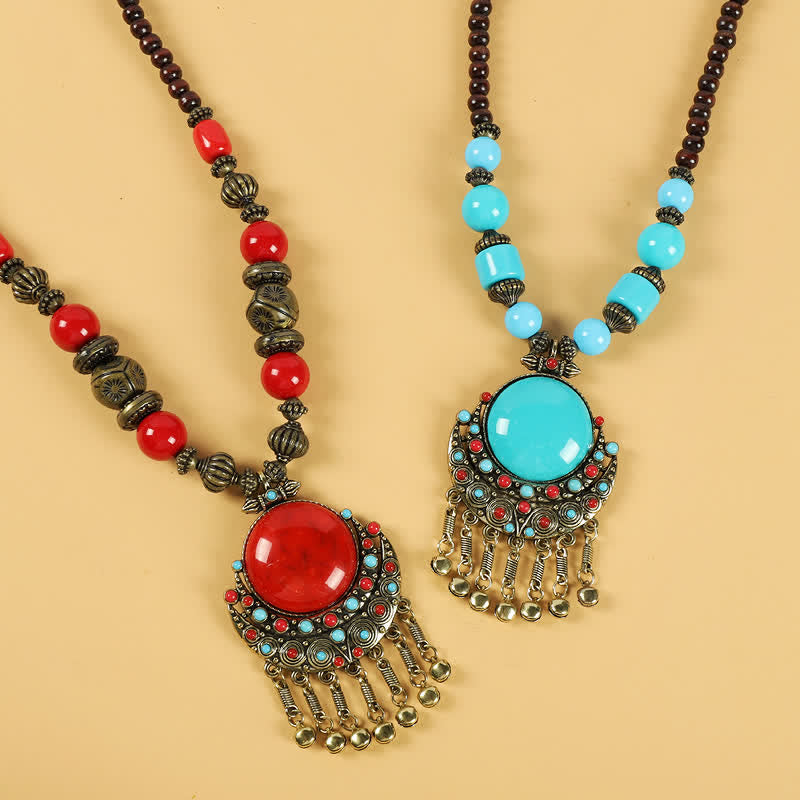 Buddha Stones Tibetan Retro Beads Tassel Hair Decoration Hair Accessories Decorations BS 6