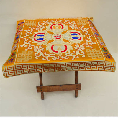 Buddha Stones Flower Endless Knot Prayer Altar Mat Healing Meditation 8 Auspicious Symbols Mat Table Runner Prayer Altar BS 2