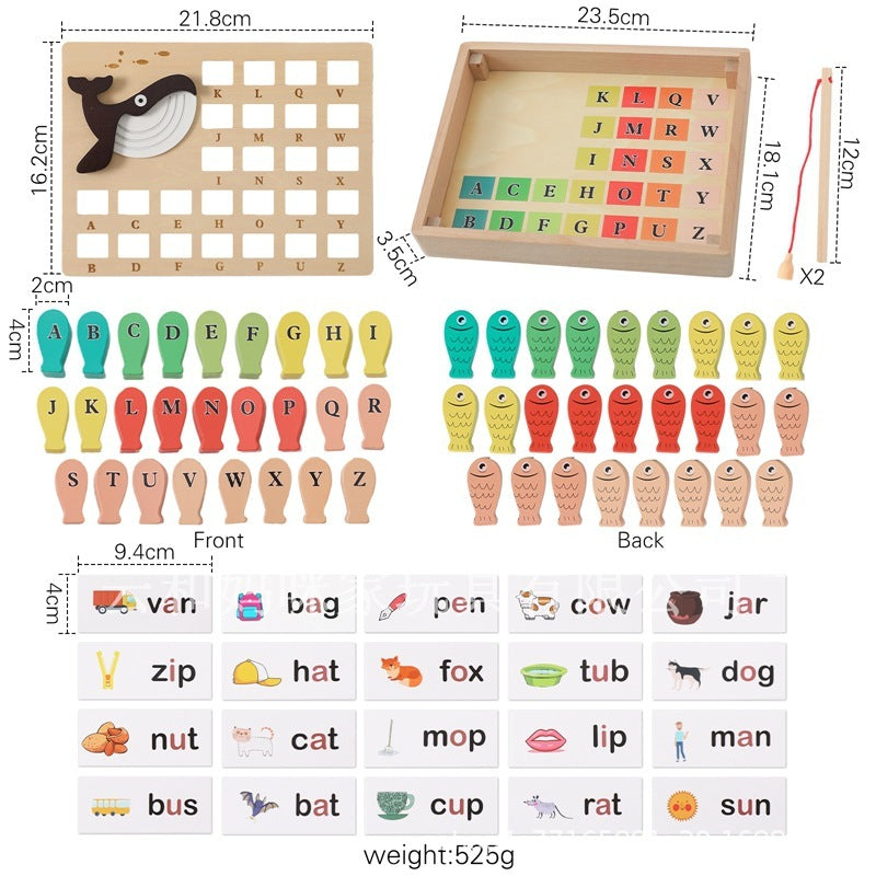children's wooden fishing puzzle toy Wooden Fishing Puzzle Toy