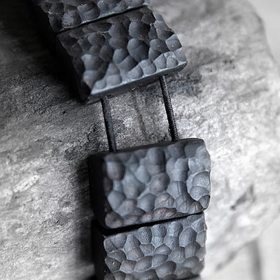 Buddha Stones Vintage Ebony Wood Texture Peace Couple Bracelet Bracelet BS 3