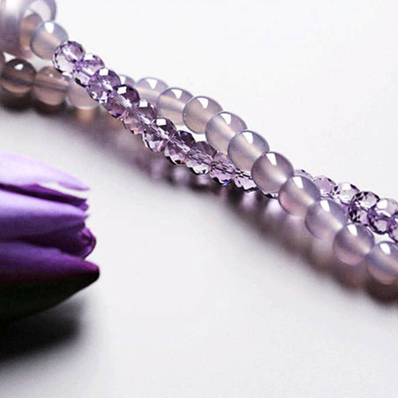 Buddha Stones Natural Amethyst Crystal Meditation Healing Bracelet Bracelet BS 18