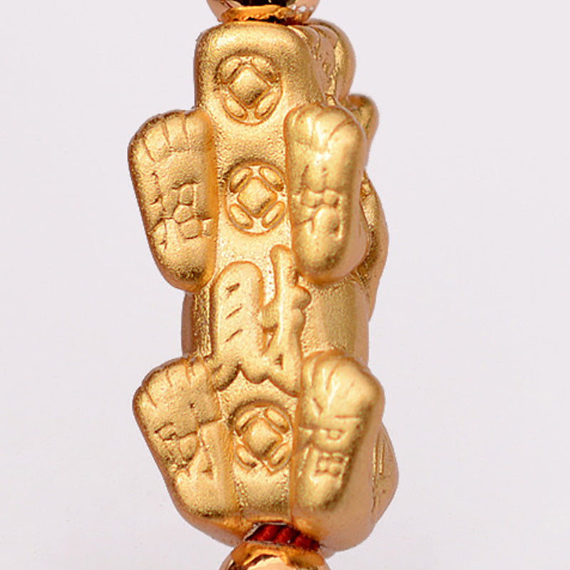Buddha Stones 24K Gold-Plated PiXiu Luck Red String Bracelet - image 7
