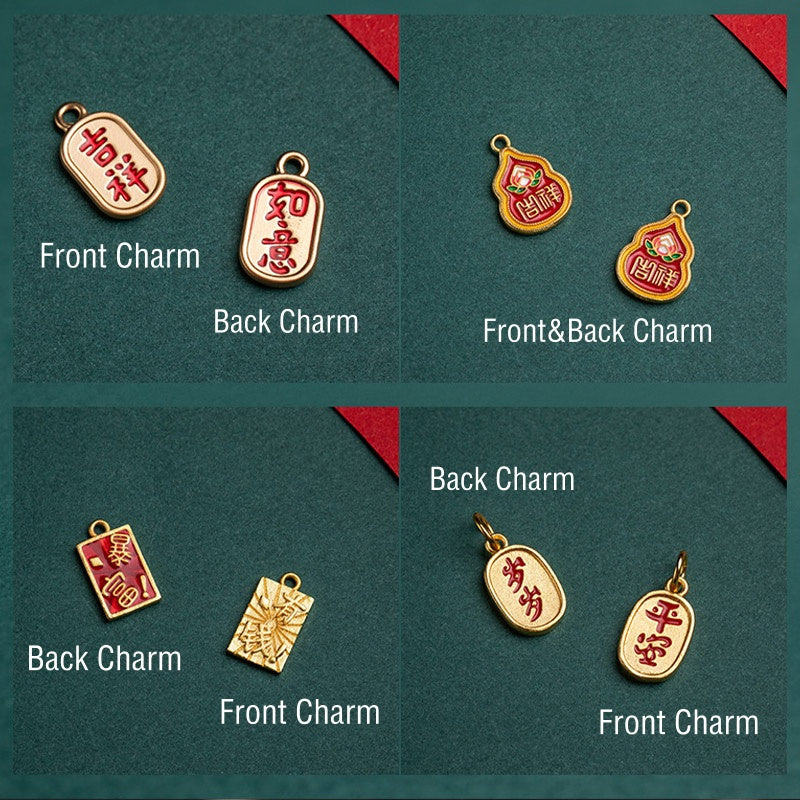 Buddha Stones Dancing Lion Auspicious Ruyi Safe Peace Rich Copper Wealth Phone Hanging Decoration Phone Hanging Decoration BS 17