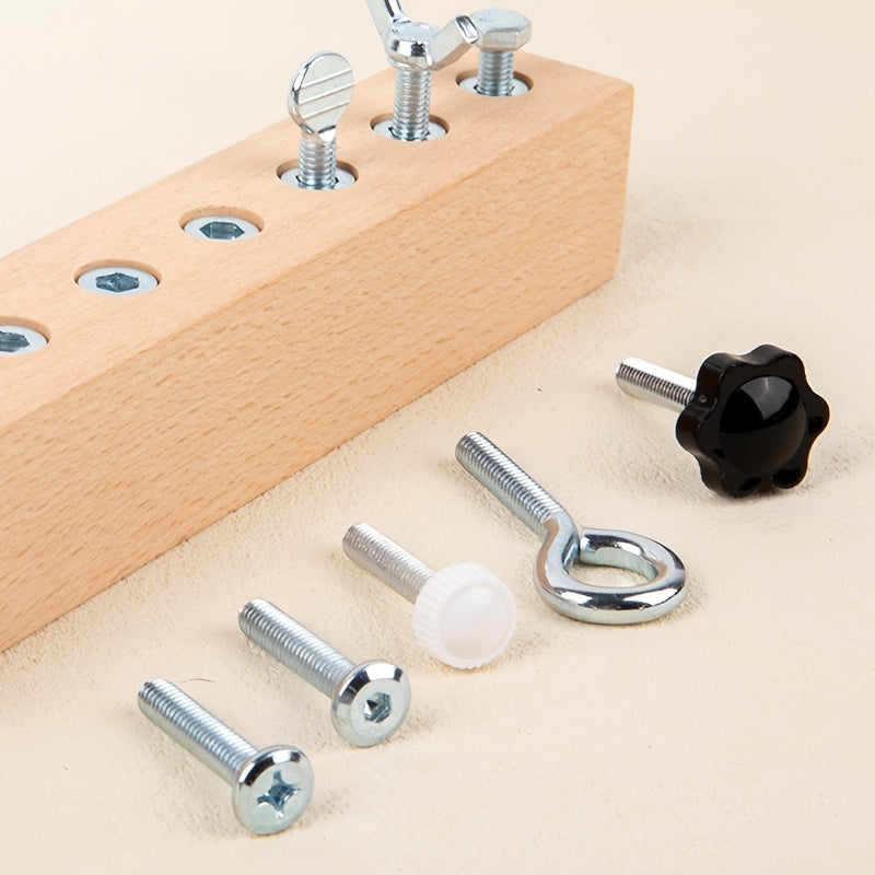 Juego de herramientas de tornillos y tuercas Fidtoy para el aprendizaje STEM y la motricidad fina de los niños pequeños