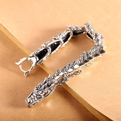 Foviel 925 Sterling Silber Drachen Glück Erfolg Armband