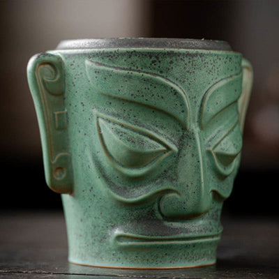 Buddha Stones Bronze Age Relics Sanxingdui Mask Three Star Mound Ceramic Healing Incense Burner Incense Burner BS 6