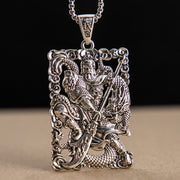 Foviel Guan Gong Dragon Auspicious Clouds Wealth Necklace Pendant