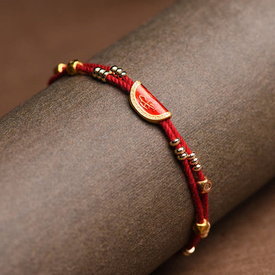 Buddha Stones Handmade Cinnabar Dumplings Design Luck Braided Red Rope Bracelet Bracelet BS 6