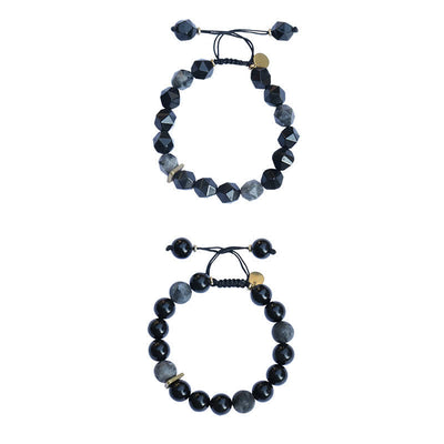 Buddha Stones Black Obsidian Black Glitter Stone Purification Bracelet Bracelet BS 12