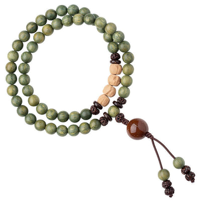 Buddha Stones Green Sandalwood Positive Peace Bracelet Bracelet BS 17