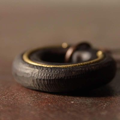 Buddha Stones Zen Circle Ebony Wood Peace Calm Necklace Pendant Necklaces & Pendants BS 12