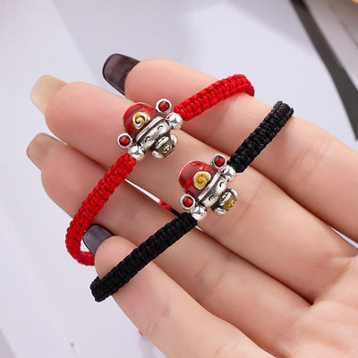 Buddha Stones God of Wealth Handmade Thread Luck Strength Braid Bracelet Bracelet BS 8