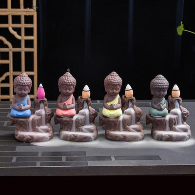 Buddha Stones  Backflow Smoke Fountain Ceramic Blessing Incense Burner Decoration Decorations Incense Burner BS 13