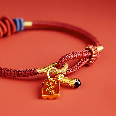 Buddha Stones 925 Sterling Silver Koi Fish Charm Wealth Success Braided Bracelet Bracelet BS 3