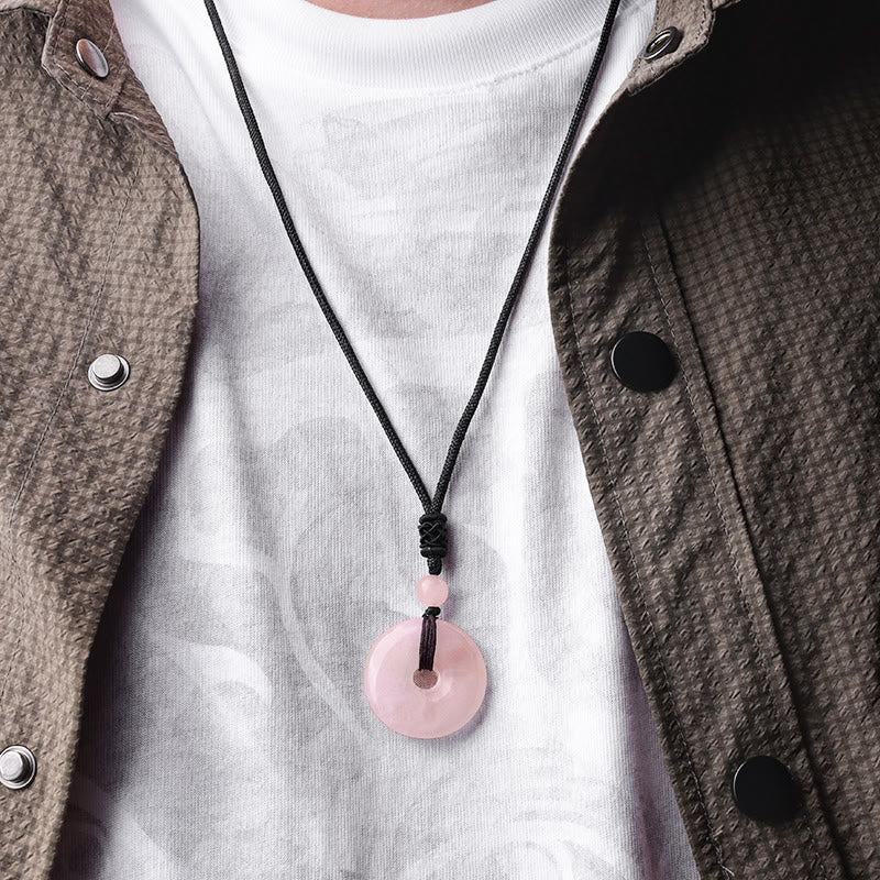 Buddha Stones Lucky Coin Pendant Healing Crystal Gemstone Necklace Necklaces & Pendants BS 11
