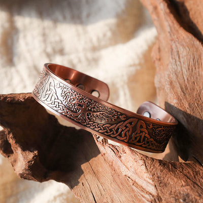 Buddha Stones Lucky Tree Of Life Balance Magnetic Adjustable Cuff Bracelet Bangle Bracelet Bangle BS 1
